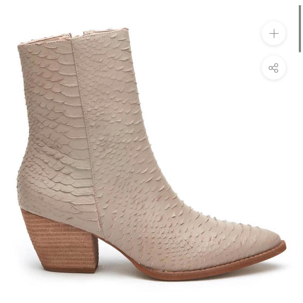 Matisse Caty Snake Embossed Leather Western Inspired Booties, 7.5